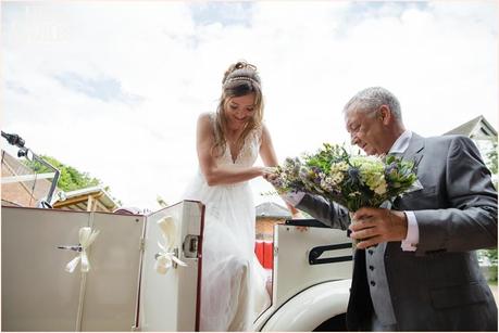 Bride arrives at Avoncroft Museum