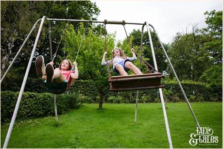 Woodlands B & B Wedding Photography girls on swing