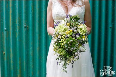 Avoncroft Museum Wedding Photography green church succulent bouquet Tux & Tales Photography