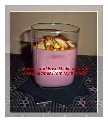 Banana and Rose Shake With Nuts