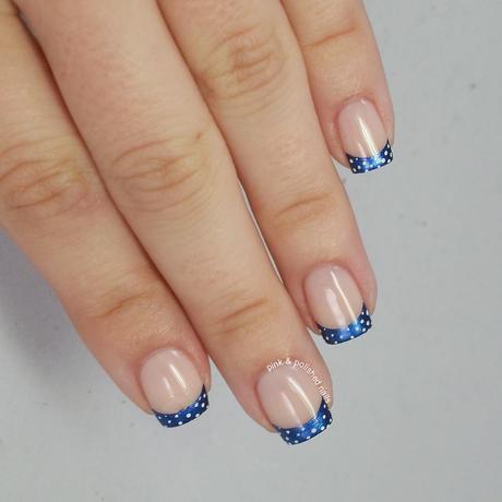 Navy French Tips with White Baby Dots - Paperblog