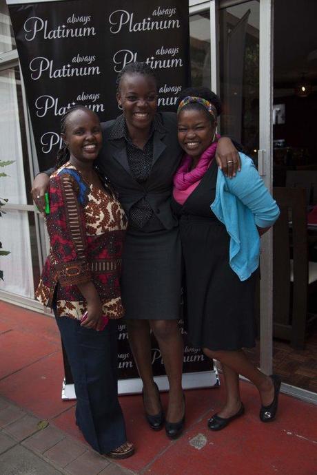 From Left, Maryanne Waweru, Michelle Anekeya and Njeri Olang during the Always Like A Girl dinner event.