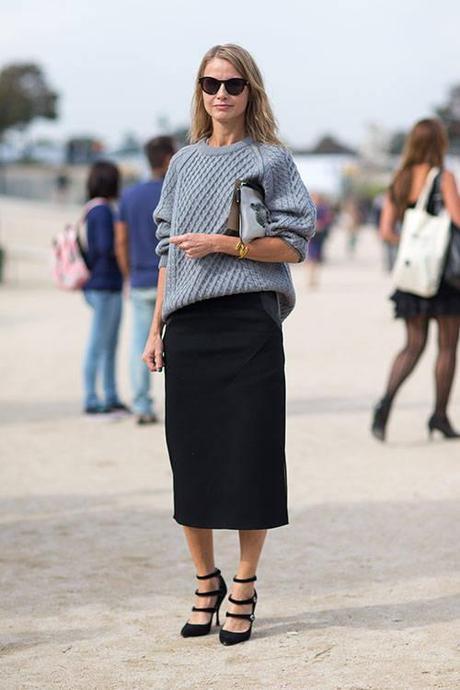 Style Right Now: Slouchy Sweaters with Skirts - Paperblog