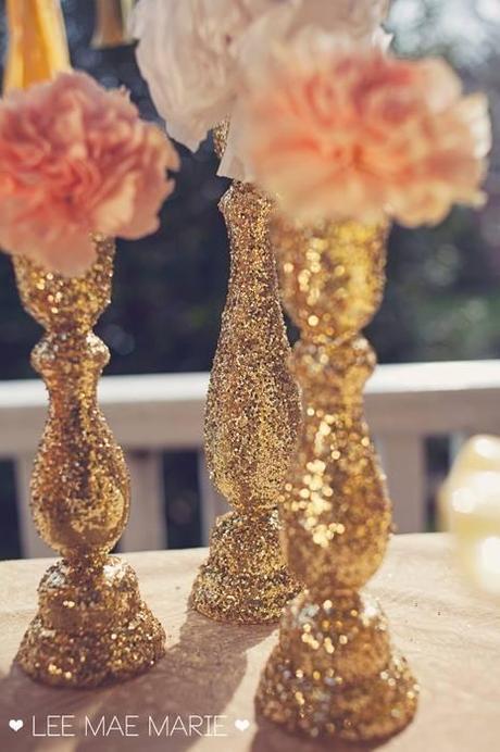 DIY Glitter Candlesticks