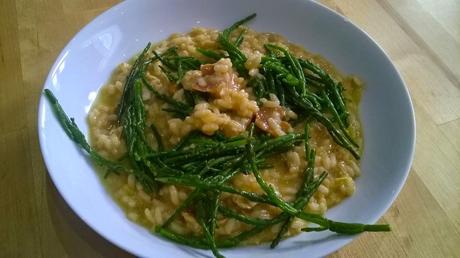 Crab and samphire risotto