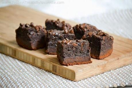 Chocolate Brownie Quest Bar Squares via Protein Treat by Nicolette