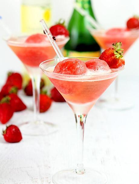 White Wine and Strawberry Slushies