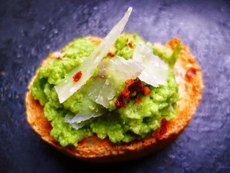 a virtuous necessity: lemony pea and mint pesto