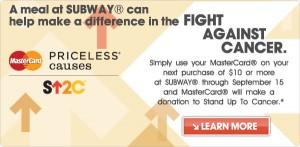 Buy a Subway Sandwich to Support Stand Up To Cancer