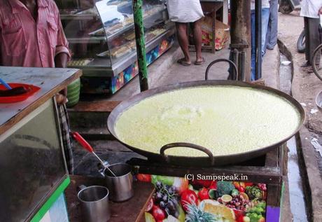 'lassi' and masala milk - selling hot - shops at Zambazaar.