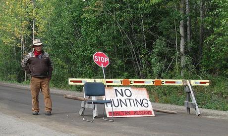 MEMBERS of the Tahltan Nation have set up a blockade on a provincial highway in northwestern B.C., saying they're worried about the extent of moose hunting in the region. — image credit: Terrace Standard