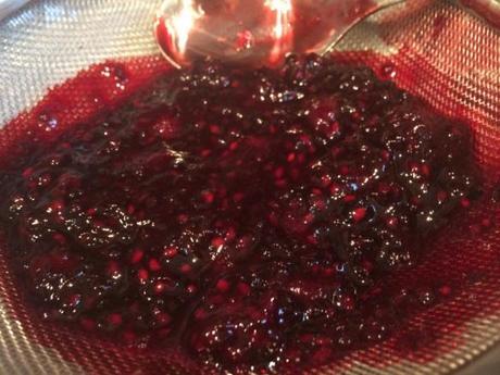 fresh blackberry jam homemade sieving