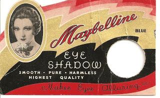 1935...Maybelline products, mounted on a card, and placed on display racks, for easy accessibility,