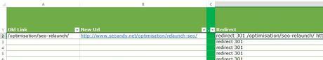 Creating 301 Redirects with Excel   FREE Spreadsheet optimisation 
