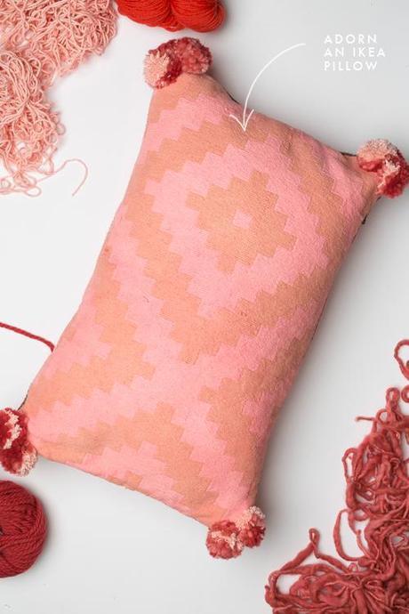 Ikea hack embellished pillow