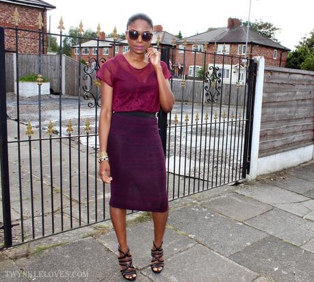 Today I'm Wearing: Burgundy Beauty Look 1