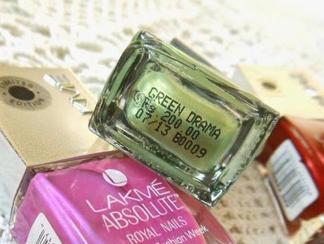 Lakme Absolute Royal Nails : Swatches, NOTD
