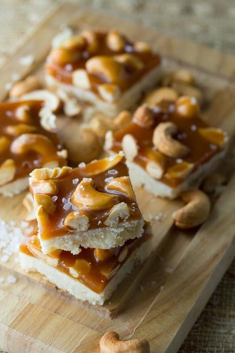 Salted Caramel Cashew Bars