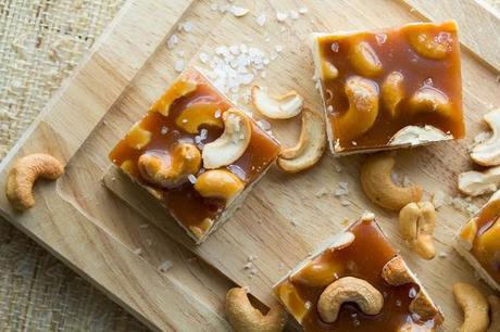 Salted Caramel Cashew Bars