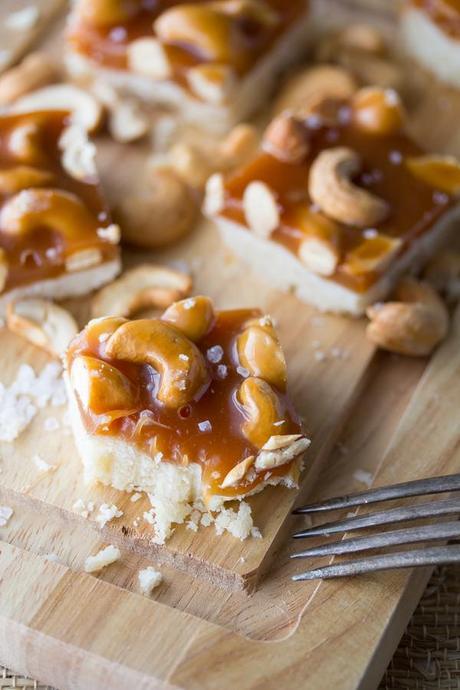 Salted Caramel Cashew Bars