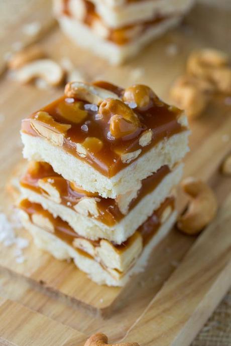 SALTED CARAMEL CASHEW BARS