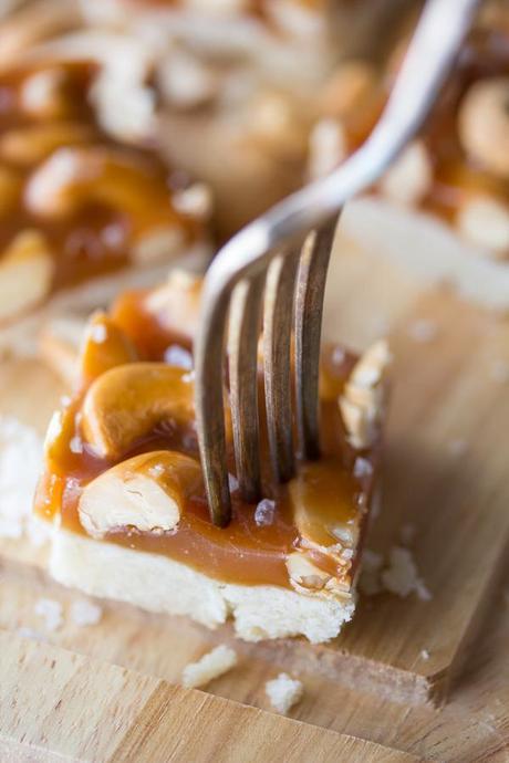 Salted Caramel Cashew Bars