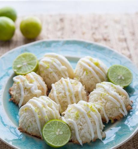 Key Lime and White Chocolate Coconut Macaroons