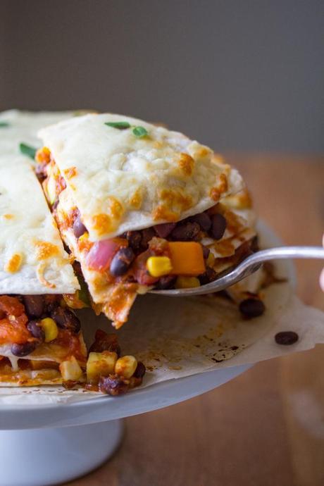 Garden Vegetable & Black Bean Tortilla Stacks