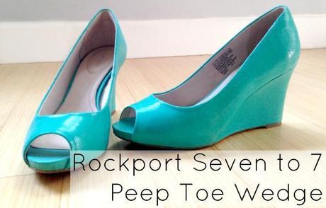rockport aqua wedge peep toe seven