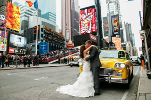 H&M Central Park wedding street taxi