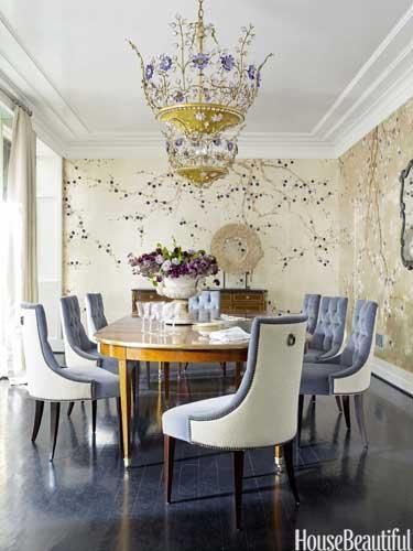 house beautiful traditional floral dining room design 