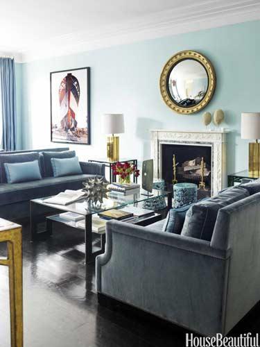 house beautiful traditional blue living room design 