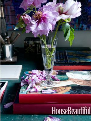 house beautiful room coffee table styling vignette