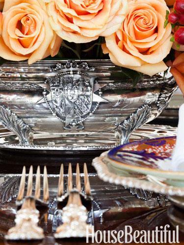 house beautiful room coffee table styling vignette