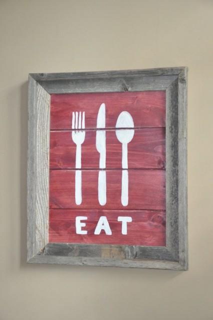 Rustic Wood 'Eat' Sign from Etsy