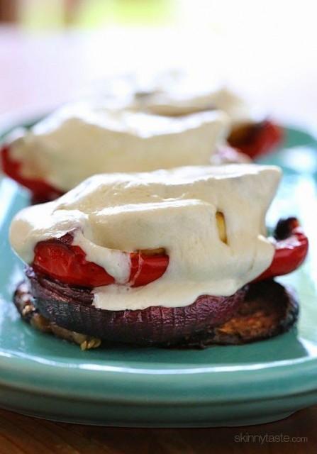 Grilled Veggie Towers with Mozzarella via Skinny Taste