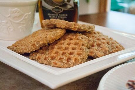 Whole Wheat Waffles with Oats, Chia Seeds and Apples