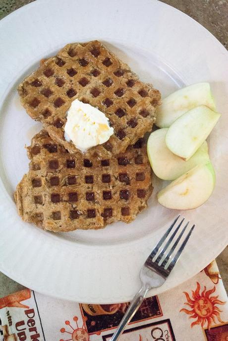 Whole Wheat Waffles with Oats, Apples, and Chia Seeds