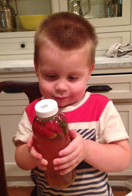 making kombucha…with a 2 year old