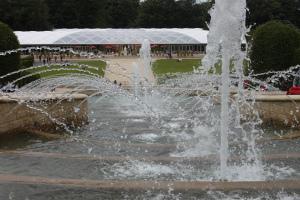 View down the cascade towards the pavilion