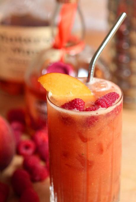 Peach Melba and  Bourbon Cocktail