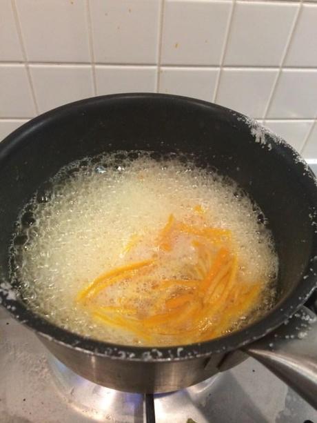 candied orange peel method boiling in sugar syrup caramel