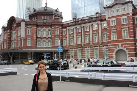 View of Tokyo Central Station + sneak peek of my new hair (I was a bit unsure about how light they dyed my hair but it's a popular Japanese style + we had trouble pointing, gesturing and describing but my husband thinks it's cool and I was up for some spontaneity and change :)