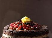 Inspired Cake: Chocolate Zucchini Layer Cake with Gooseberries