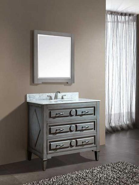 Gray Blue Dovetail Bathroom Cabinet