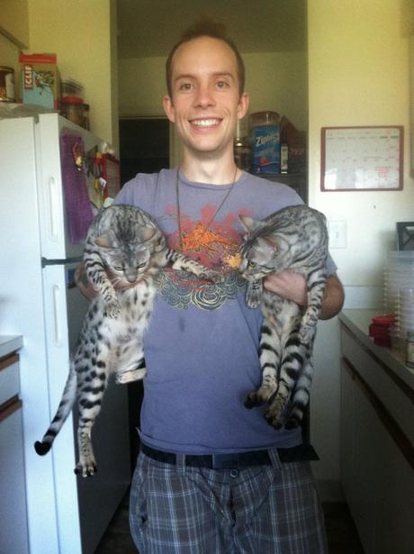 Tyler with the kitties