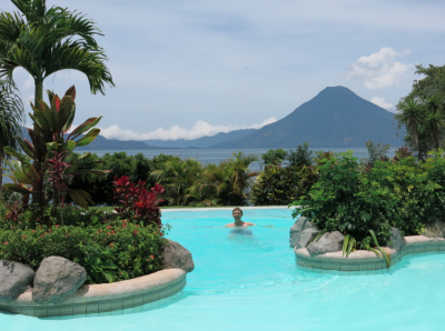 Our Night of Relaxation at Hotel San Buenaventura, Panajachel, Guatemala Swimming pool.