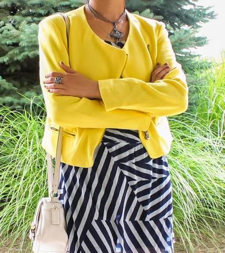OOTD: Striped Dress & Colored Blazer
