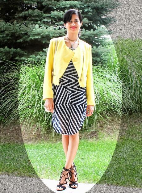 OOTD: Striped Dress & Colored Blazer