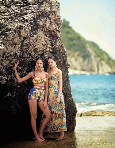 Nadja Bender, Kinga Rajzak & Dalianah Arekion In Dolce and Gabbana for Vogue Japan October 2014